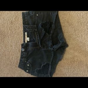 Black denim booty shorts